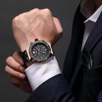 Кварцевые часы, синие модные, крутые, светящиеся, хронограф, часы с датой, наручные часы из нержавеющей стали с кожаным ремешком для мужчин синий