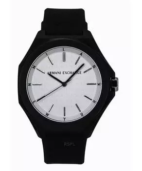 Кварцевые мужские часы Armani Exchange с силиконовым ремешком и белым циферблатом AX4600 белый