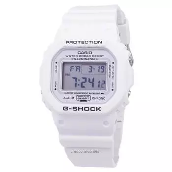 Кварцевые мужские часы Casio G-Shock DW-5600MW-7 DW5600MW-7 Quartz Digital 200M белый