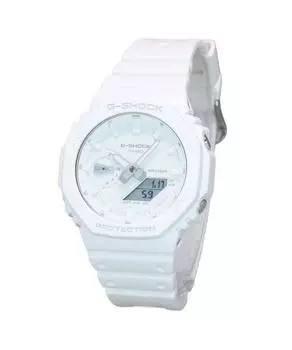 Кварцевые мужские часы Casio G-Shock Tone-on-Tone с аналоговым цифровым полимерным ремешком и белым циферблатом GA-2100-7A7 белый