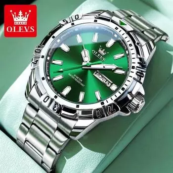 Кварцевые мужские часы для дайвинга, лучшие брендовые классические часы, оригинальные мужские часы, водонепроницаемые, светящиеся, из нержавеющей стали, часы с датой и неделей black