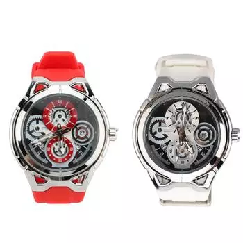 Кварцевые наручные часы для мужчин с силиконовым ремешком, водонепроницаемость 30 м, модные, 3 светящиеся стрелки, мужские аналоговые Red Strap
