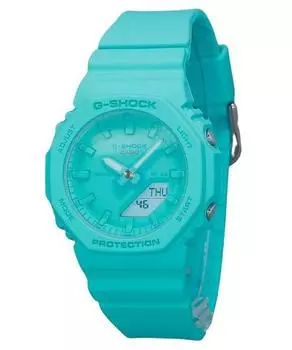 Кварцевые женские часы Casio G-Shock с аналоговым цифровым полимерным ремешком и бирюзовым циферблатом GMA-P2100-2A 200M