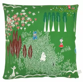 Квартальный отчет Moomin Zabuton Cover Zabuton Cover Here Зеленый 55 x 59 см Мейсенский хлопок в (МУМИ-ТРОЛЛЬ) Я примерно. 100% [Сделано в Японии]