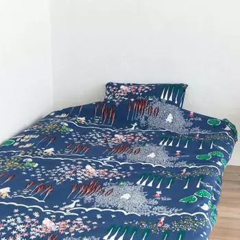 Квартальный отчет Муми-пододеяльник Single Here Navy W150 x H210cm Одеяло Чехол Хлопок в (МУМИ-ТРОЛЛЬ) Я примерно. (Тип молнии) 100% [Сделано в Японии]