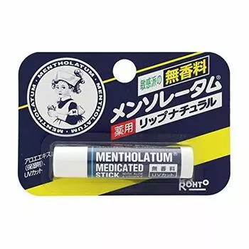 [Квази-лекарство] Rohto Pharmaceutical Mentholatum Medicated Lip Natural Unscented 4,5 г [Набор из 3 шт.]