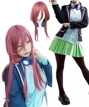 Квинтэссенция пятерняшек с париком Ичика Накано Нино Мику Ёцуба Сацуки Косплей Набор Хэллоуин Готойоме Мику [milky time] (М, Набор)
