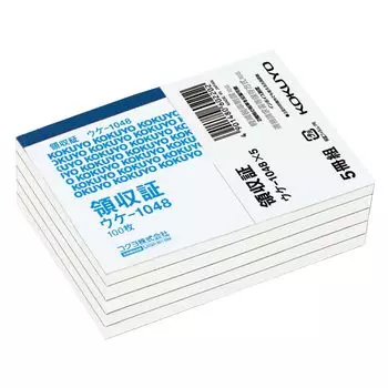 Квитанция KOKUYO B7, горизонтальная, 5 книг Uke-1048NX5