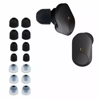 kwmobile 14x Compatible with Sony WF-1000XM3 / WF-1000XM4 / WF-1000XM5 Replacement Earpieces - Set of 4 Sizes - Silicone Pads in Different Sizes