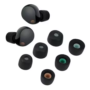 kwmobile 6x ушной вкладыш совместимый с Sony сменный амбушюр размер черный WF-1000XM5 - S/M/L