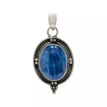 Kyanite - Nepal 925 Sterling Silver Pendant V4795, Blue Pendant, Oval Pendant, Valentin s Day Gift, Gift For Her, Birthday Gift, Handmade Jewelry, Sil