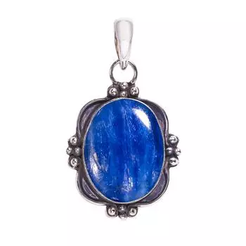 Kyanite - Nepal 925 Sterling Silver Pendant V8201, Blue Pendant, Oval Pendant, Valentin s Day Gift, Gift For Her, Birthday Gift, Handmade Jewelry, Sil