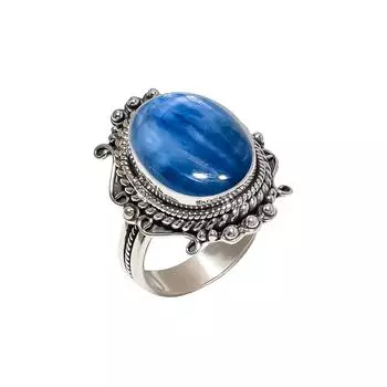 Kyanite - Nepal 925 Sterling Silver Ring V4258, Blue Ring, Oval Ring, Valentin s Day Gift, Gift For Her, Birthday Gift, Handmade Jewelry, Silver Jewel