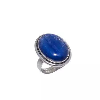 Kyanite - Nepal Gemstone 925 Sterling Silver Ring V8530, Blue Ring, Oval Ring, Valentin s Day Gift, Gift For Her, Birthday Gift, Handmade Jewelry, Sil