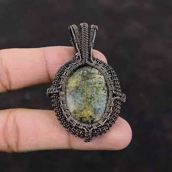Kyanite Pendant Copper Wire Wrapped Jewelry Real Gemstone Pendant Kyanite Jewelry Handmade Pendant Copper Wire Wrapped Pendant Gift For Him