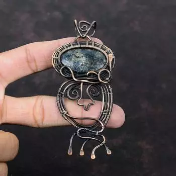 Kyanite Pendant Copper Wire Wrapped Pendant Gemstone Pendant Kyanite Jewelry Handmade Decent Pendant Copper Wire Wrap Jewelry Gift For Women