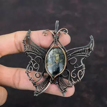 Kyanite Pendant Copper Wire Wrapped Pendant Handmade Gemstone Jewelry Butterfly Pendant Copper Wire Jewelry Wedding Gifts Brand New Pendant