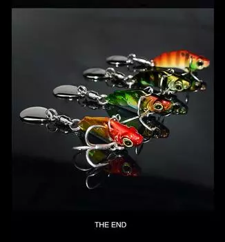 Kylebooker 1 шт. 3 см 3 г Мини Рыболовные приманки Воблеры Металлические жесткие блестки VIB Bass Peche Приманки для рыбалки на форель Pesca Рыболовные снасти