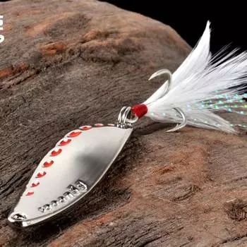 Kylebooker металлическая спиннерная ложка, рыболовная приманка, твердые приманки, блестки, шумовая пайетка с тройным крючком из перьев, снасти 3/5/7,510/15/20 г