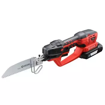 Kyocera Old Ryobi Lithium Ion 18V Rechargeable Saw Kit Rechargeable Saw 618602B with case and 3 types of blades for easy garden tree pruning and saw