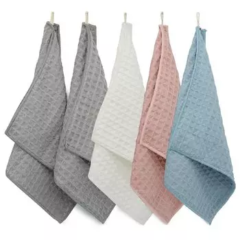 KYOSAMA Dish Dish Kitchen Thick Kitchen Kitchen Table Mirror Dish Glass Kitchen Dish Cloth Gray 1 White 1 Blue 1 White 1 Waffle Fabric Towel,