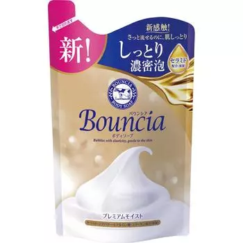 Kyoshinsha Milk Soap Мыло для тела Bouncia Premium moist, сменный блок 340 мл, средний ценовой диапазон. После заправки нанесите необходимое количество на