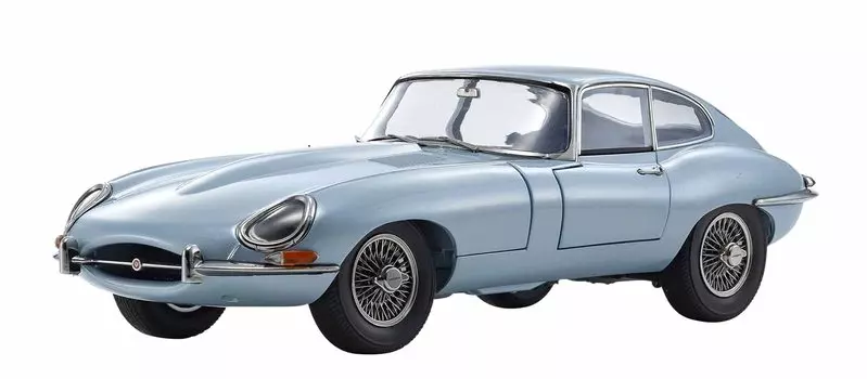 Kyosho Original Jaguar E Type серебристо-голубой металлик Готовый продукт KS08954SBL 1/18