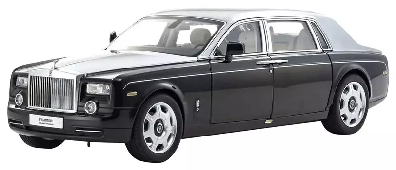 Kyosho Original Phantom EWB Готовый продукт 1/18 Rolls-Royce Черный/Серебристый