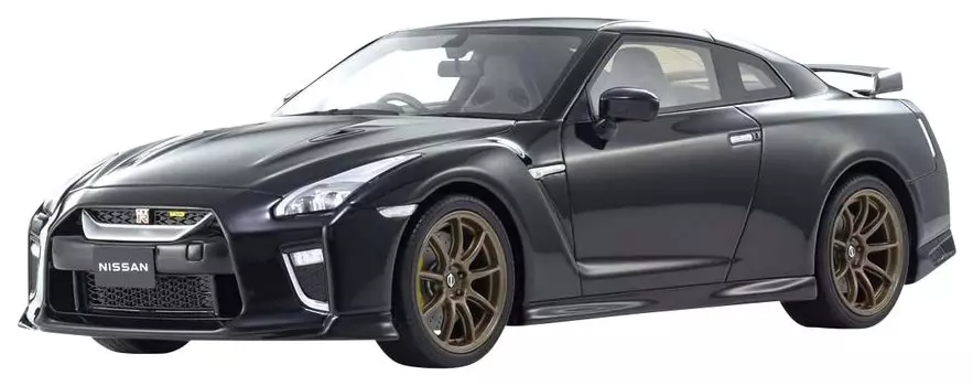 Kyosho Scale Premium Edition Midnight Purple Resin Model Mini Car Black Sports Modern Floor Mount Samurai Polished with Display Stand 1/18 GT-R T-Spec чёрный