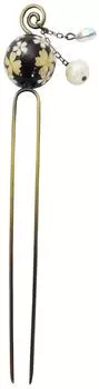 Kyosuke Hair Accessories Japanese Pattern Hair Clip Yuzen Beads Hairpin Black чёрный