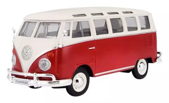 Kyosyo Maisto Volkswagen Samba Finished Product 1/25 White/Red