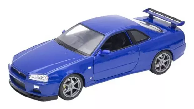 Kyosyo WELLY Nissan Skyline MT Blue Finished Product 1/24 GT-R (R34)