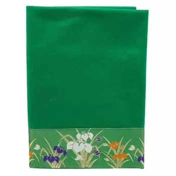 Kyoto Bando Shoten 30 Satsuki Doll Flat Decoration Wool Embroidery 100cm Width with Iris Ribbon No. Felton/Green [May Doll/Boy s Festival]