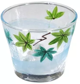 Kyoto colored glass Wakaba free glass presentation Blue maple (in box)