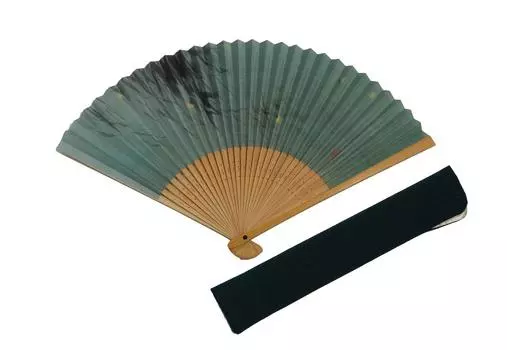 Kyoto Fan with Fan Presentation Made in Japan [Hasegawa] Men s Bag, Box, (Fireflies/Green)
