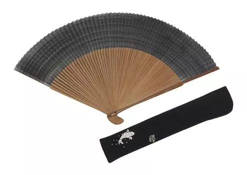 Kyoto haze 60 handmade by Kyoto dragonfly fan bag paulownia presentation box [Hasegawa] fan, pattern, silver, ribs, craftsmen, embroidery, included, серебряный