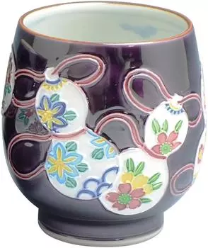 Kyoto Kiyomizu Shoho large purple six gourds ware, ware, kiln, teacup, diagonal, UCM622-01