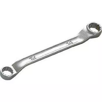 Короткий торцевой гаечный ключ Kyoto Machinery Tools 45 градусов x 6 градусов 19 x 21 мм M5S1921 (КТК) серебряный