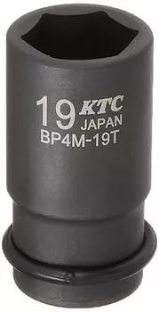 Kyoto Machinery Tools Impact Wrench Socket Thin 19mm BP4M19TP (KTC) 12.7mm (1/2 inch) (Semi-Deep Wall)