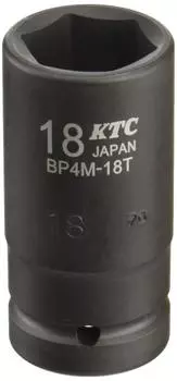 Kyoto Machinery Tools Impact Wrench Socket Thin 18mm BP4M18TP (KTC) 12.7mm (1/2 inch) (Semi-Deep Wall)