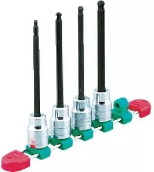 Kyoto Machinery Tools (KTC) 12.7mm (1/2 inch) Long Hexagon Bit Socket Set of 9 TBT4L09BH