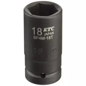 Kyoto Machinery Tools (KTC) 12.7mm (1/2 inch) Impact Wrench Socket (Semi-Deep Thin Wall) 18mm BP4M18TP
