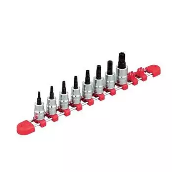 Kyoto Machinery Tools (KTC) 9.5mm (3/8 inch) Short T-type Tamper-proof Torx Bit Socket Set of 8 TBT3S08TH
