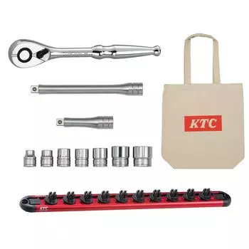 Kyoto Machinery Tools (KTC) 9.5sq. Ratchet handle/socket/holder set [11 pieces] KTC tote bag included