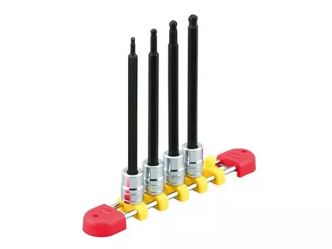 Kyoto Machinery Tools Набор торцевых головок с шестигранными битами с длинным шариком, 4 шт. TBT2L04BPH (КТК) 6.3mm (1/4 дюйма)