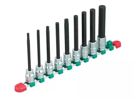 Набор торцевых головок Kyoto Machinery Tools с длинными шестигранными битами, 9 штук TBT4L09H (КТК) 12.7mm (1/2 дюйма) Набор,