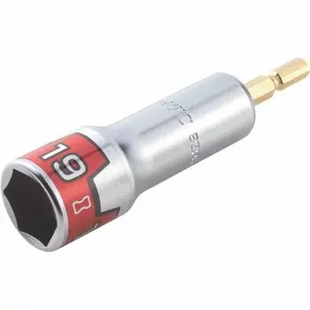 Kyoto Machinery Tools Socket Bit Impregnable Hexagonal Width Across 19mm Compatible with 18V Impact Driver (KTC) BZP63-19
