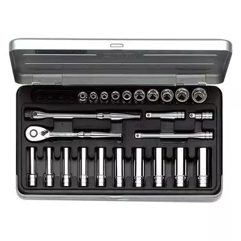 Kyoto Machinery Tools Socket Wrench Set TB2X20 Drive 25 points 1 set (KTC) Angle 6.3mm серебряный