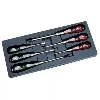 Kyoto Machinery Tools Wood Handle Screwdriver Set NTD306 (KTC)