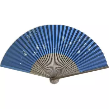 Kyoto Made in Kyoto Paper Personal Gift Fan, Rabbit, Japan, Women s Craftsmanship, Fan, Use, Gift, тёмно-синий